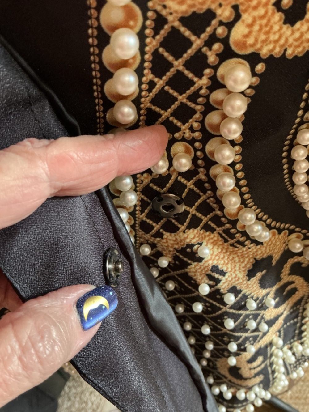 Embellished Black and Gold Pearl Beaded Jacket XXL NWOT - Picture 12 of 14